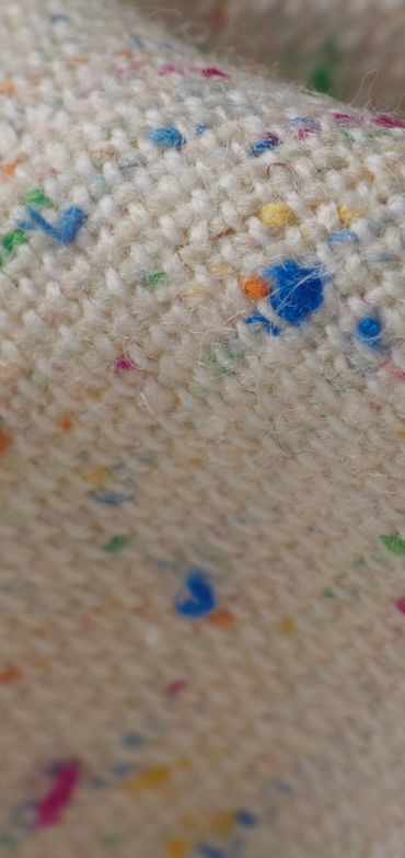 Astrid Donegal Tweed Blazer in Cream Salt & Pepper